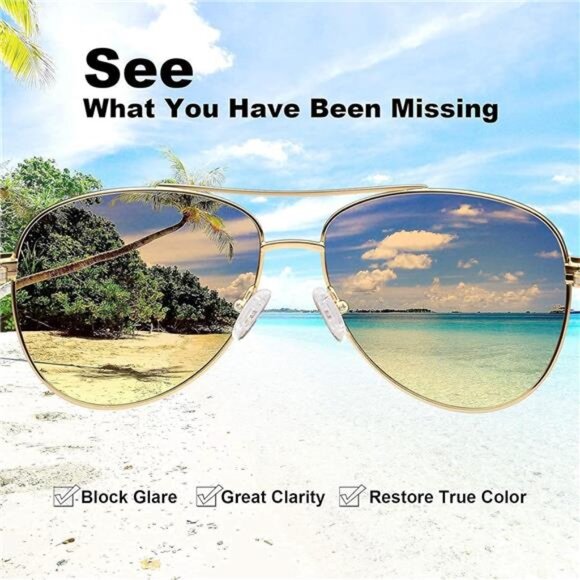 Polarized Sunglasses for Women UV Protection Ultra-Lightweight Metal Frame main image 4